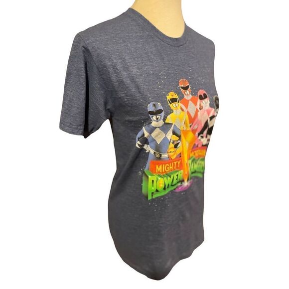 Power Rangers Graphic T-shirt Short Sleeve Tee Mighty Morphin Gray Small (Junior - Picture 3 of 7